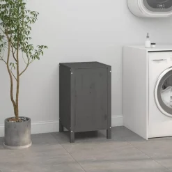 vidaXL Productos Del Hogar-Baúl para la colada madera maciza de pino 44x44x76 cm