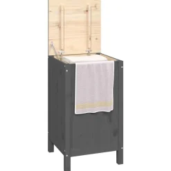 vidaXL Productos Del Hogar-Baúl para la colada madera maciza de pino 44x44x76 cm