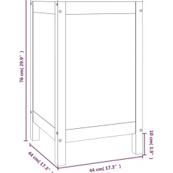vidaXL Productos Del Hogar-Baúl para la colada madera maciza de pino 44x44x76 cm