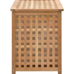 vidaXL Productos Del Hogar-Baúl para la ropa sucia madera maciza nogal 77,5x37,5x46,5 cm