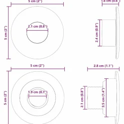 vidaXL Balas de futbolín 10 pcs Negro 5 x 5 x 2,8 cm PP