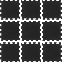 vidaXL Baldosas de suelo de goma 9 unidades negro 16 mm 30x30 cm