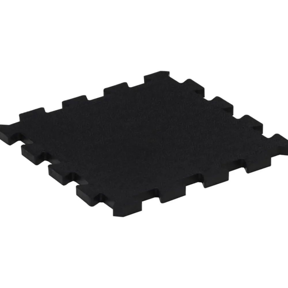 vidaXL Baldosas de suelo de goma 9 unidades negro 16 mm 30x30 cm