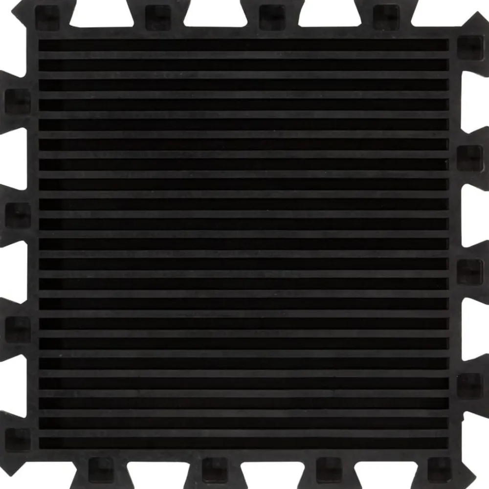 vidaXL Baldosas de suelo de goma 9 unidades negro 16 mm 30x30 cm