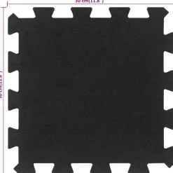 vidaXL Baldosas de suelo de goma 9 unidades negro 16 mm 30x30 cm