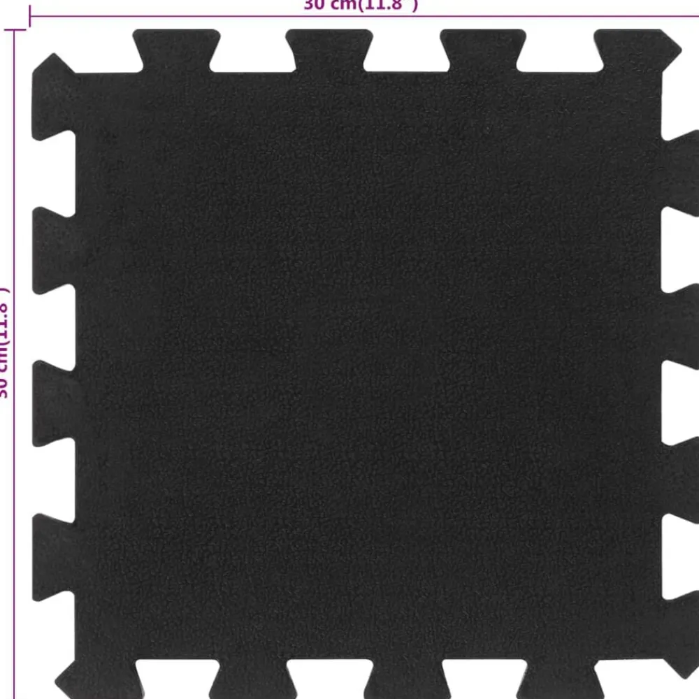 vidaXL Baldosas de suelo de goma 9 unidades negro 16 mm 30x30 cm