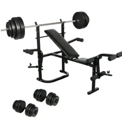 vidaXL Banca con mancuernas y pesas plegablr gimnasio en casa Clearance