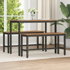 vidaXL Bancos-Banca de Comedor Madera vieja 100 x 32,5 x 48,5 cm