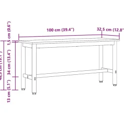 vidaXL Banca de Comedor Roble artesanal 100 x 32,5 x 48,5 cm Roble artisan Outlet