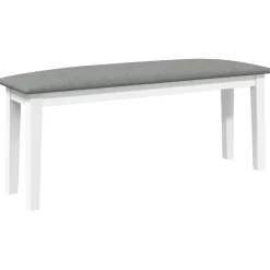 vidaXL Bancos-Banco 110 cm madera maciza caucho blanco