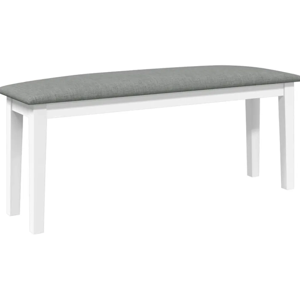 vidaXL Bancos-Banco 110 cm madera maciza caucho blanco