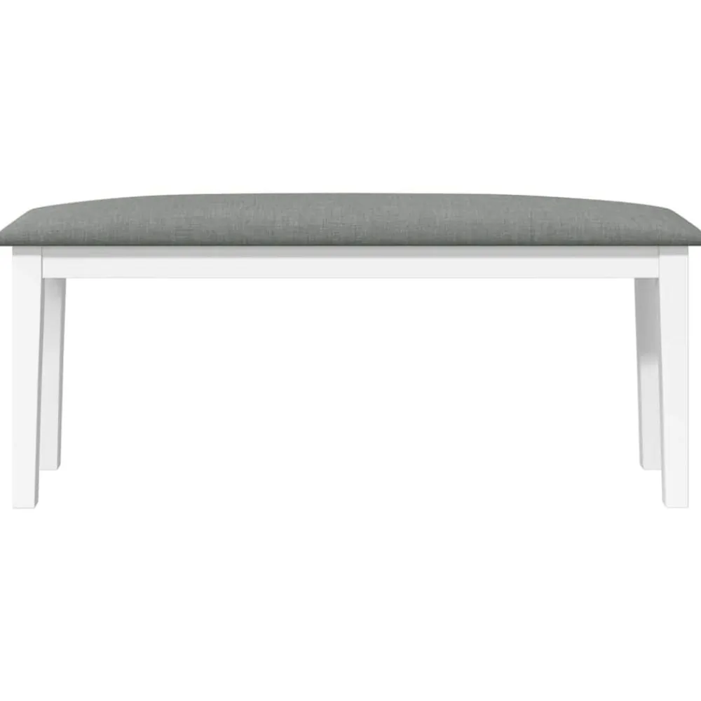 vidaXL Bancos-Banco 110 cm madera maciza caucho blanco