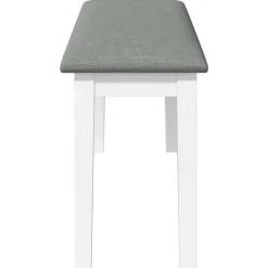vidaXL Bancos-Banco 110 cm madera maciza caucho blanco