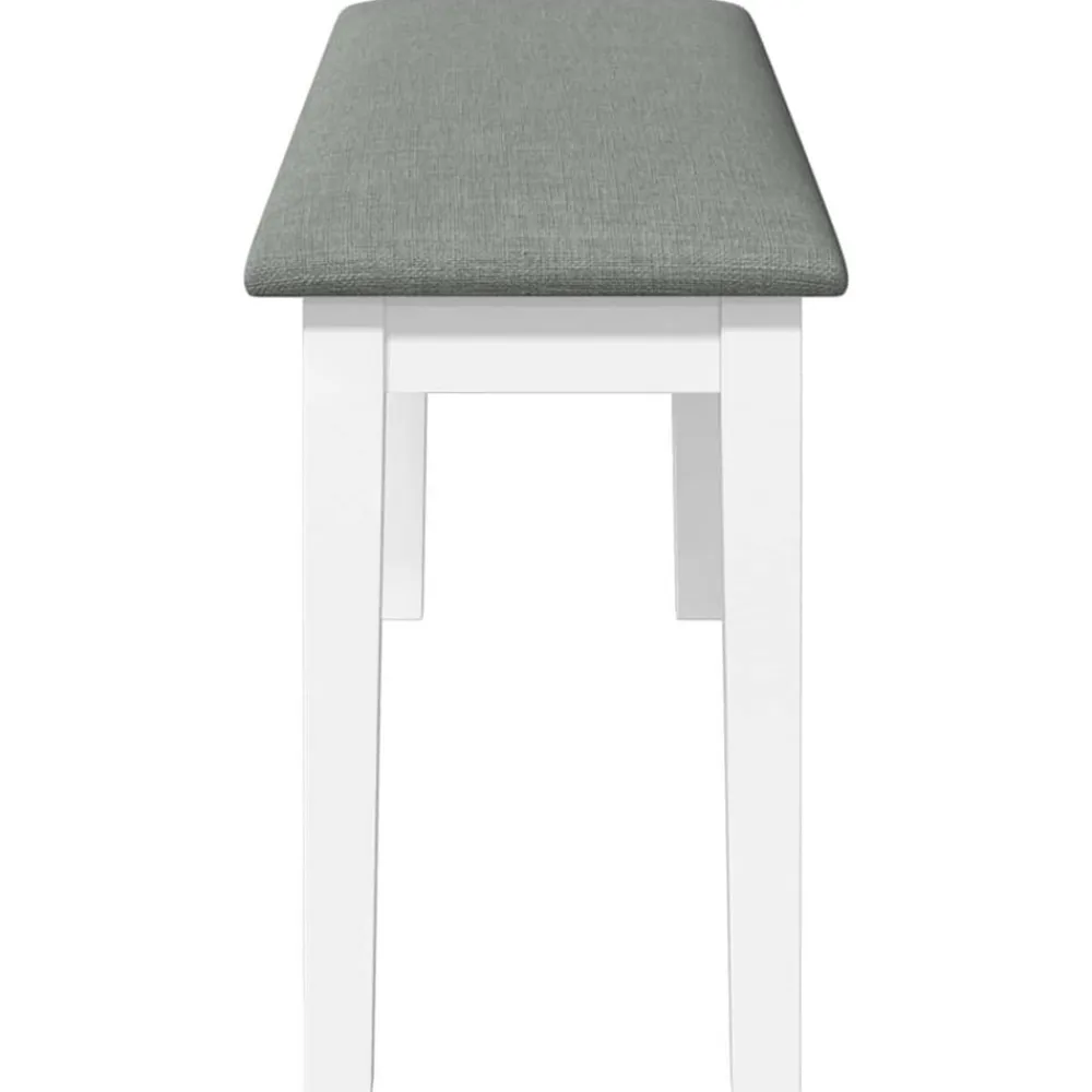 vidaXL Bancos-Banco 110 cm madera maciza caucho blanco