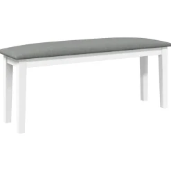 vidaXL Bancos-Banco 110 cm madera maciza caucho blanco