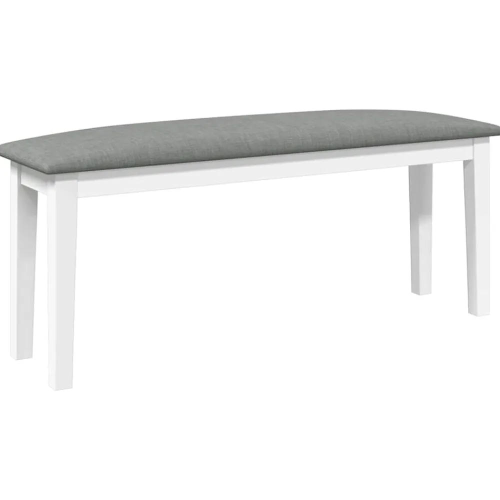 vidaXL Bancos-Banco 110 cm madera maciza caucho blanco