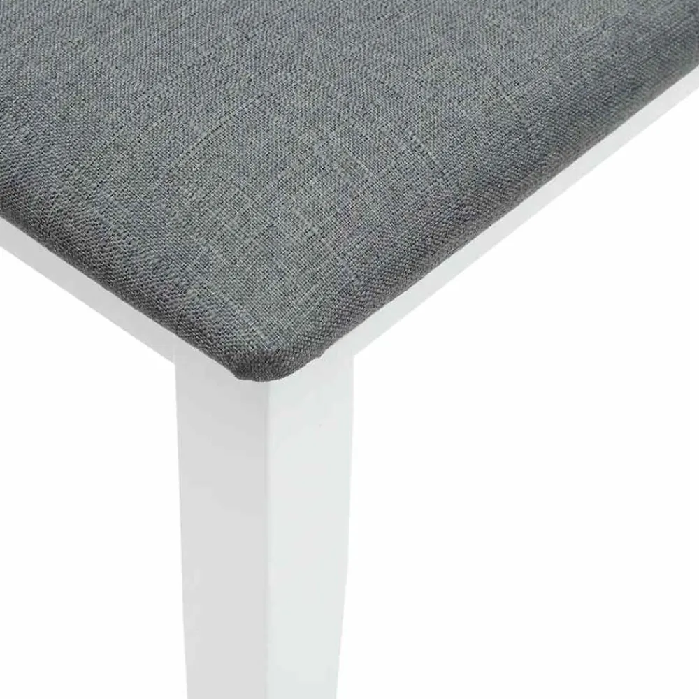 vidaXL Bancos-Banco 110 cm madera maciza caucho blanco
