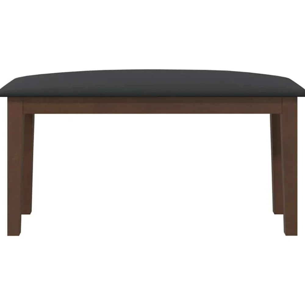 vidaXL Banco 90 cm Madera Maciza Marrón Caucho Marrón y oscuro Sale
