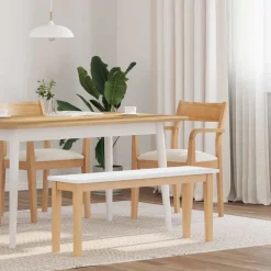 vidaXL Bancos-Banco 110 cm Madera Maciza Caucho