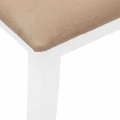vidaXL Banco 110 cm madera maciza caucho blanco Blanco y marrón Online