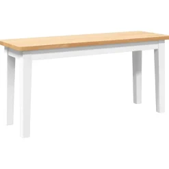 vidaXL Bancos-Banco 90 cm madera maciza caucho blanco