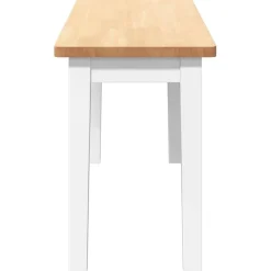 vidaXL Bancos-Banco 90 cm madera maciza caucho blanco