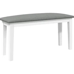 vidaXL Bancos-Banco 90 cm madera maciza caucho blanco