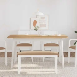 vidaXL Bancos-Banco 90 cm madera maciza caucho blanco