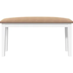 vidaXL Bancos-Banco 90 cm madera maciza caucho blanco