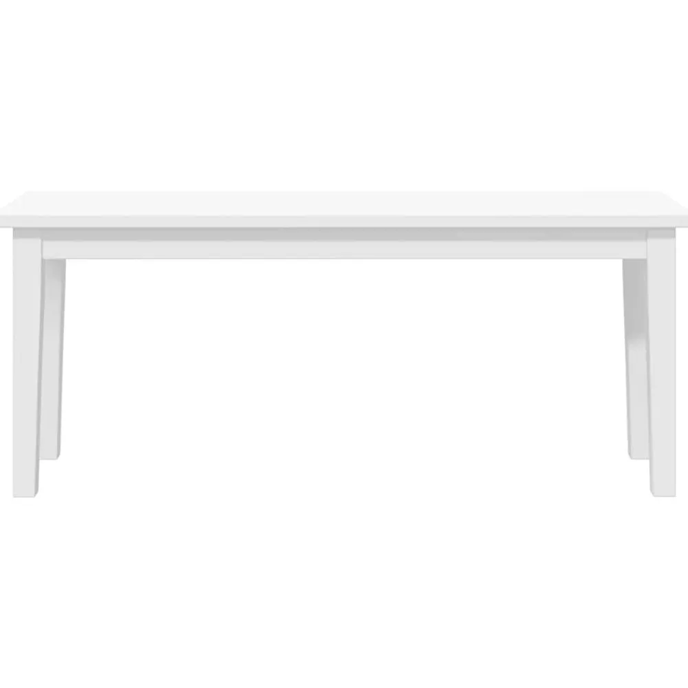 vidaXL Banco 110 cm madera maciza caucho Blanco Best