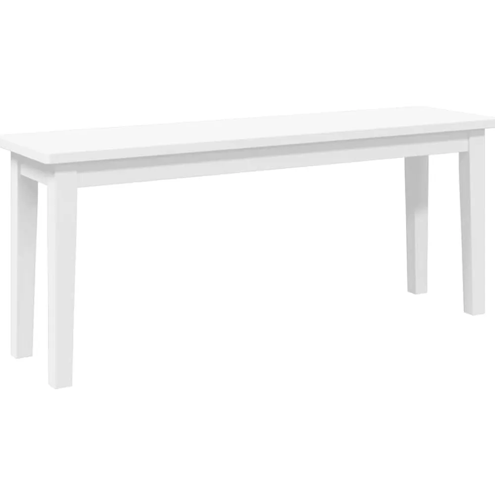 vidaXL Banco 110 cm madera maciza caucho Blanco Best