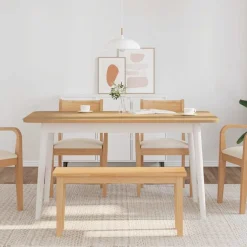 vidaXL Banco 90 cm Madera Maciza Caucho Natural Outlet