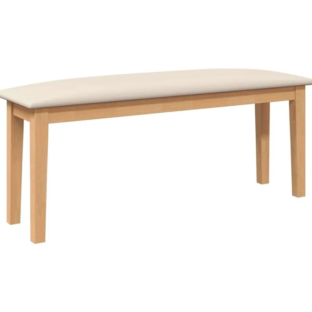 vidaXL Banco 110 cm Madera Maciza Caucho Natural y claro Online