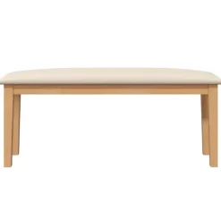 vidaXL Banco 110 cm Madera Maciza Caucho Natural y claro Online