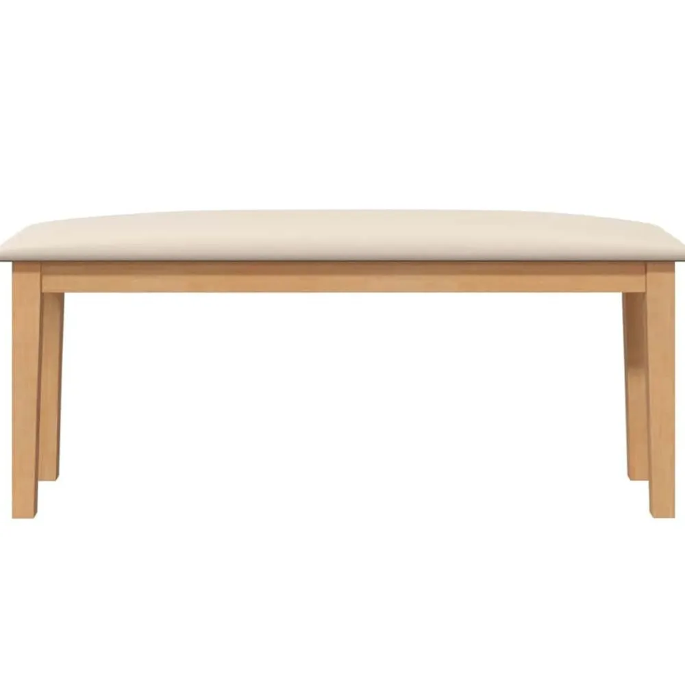 vidaXL Banco 110 cm Madera Maciza Caucho Natural y claro Online