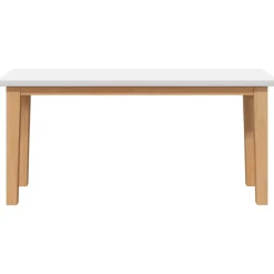 vidaXL Banco 90 cm Madera Maciza Caucho Natural y blanco Clearance