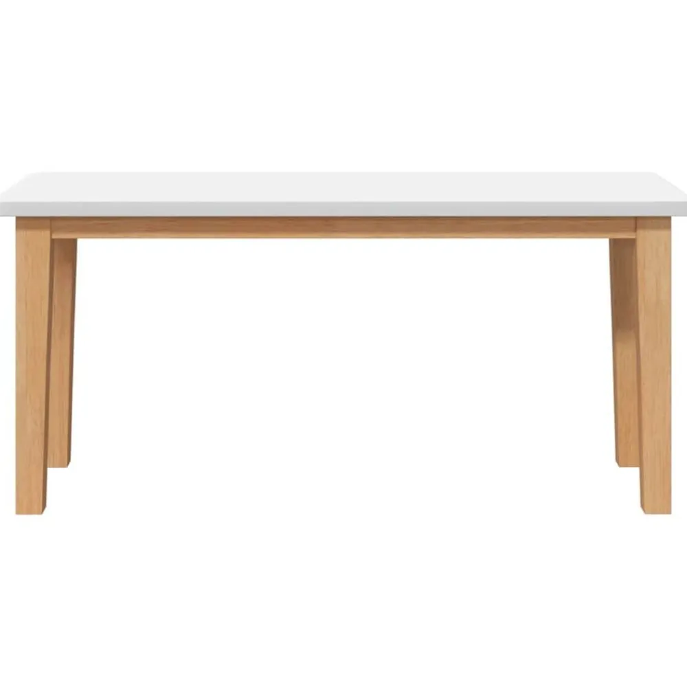 vidaXL Banco 90 cm Madera Maciza Caucho Natural y blanco Clearance