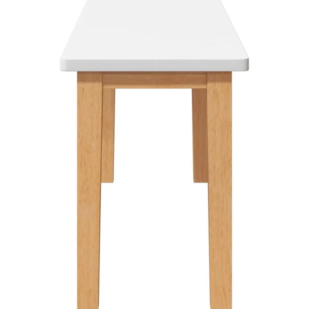 vidaXL Banco 90 cm Madera Maciza Caucho Natural y blanco Clearance