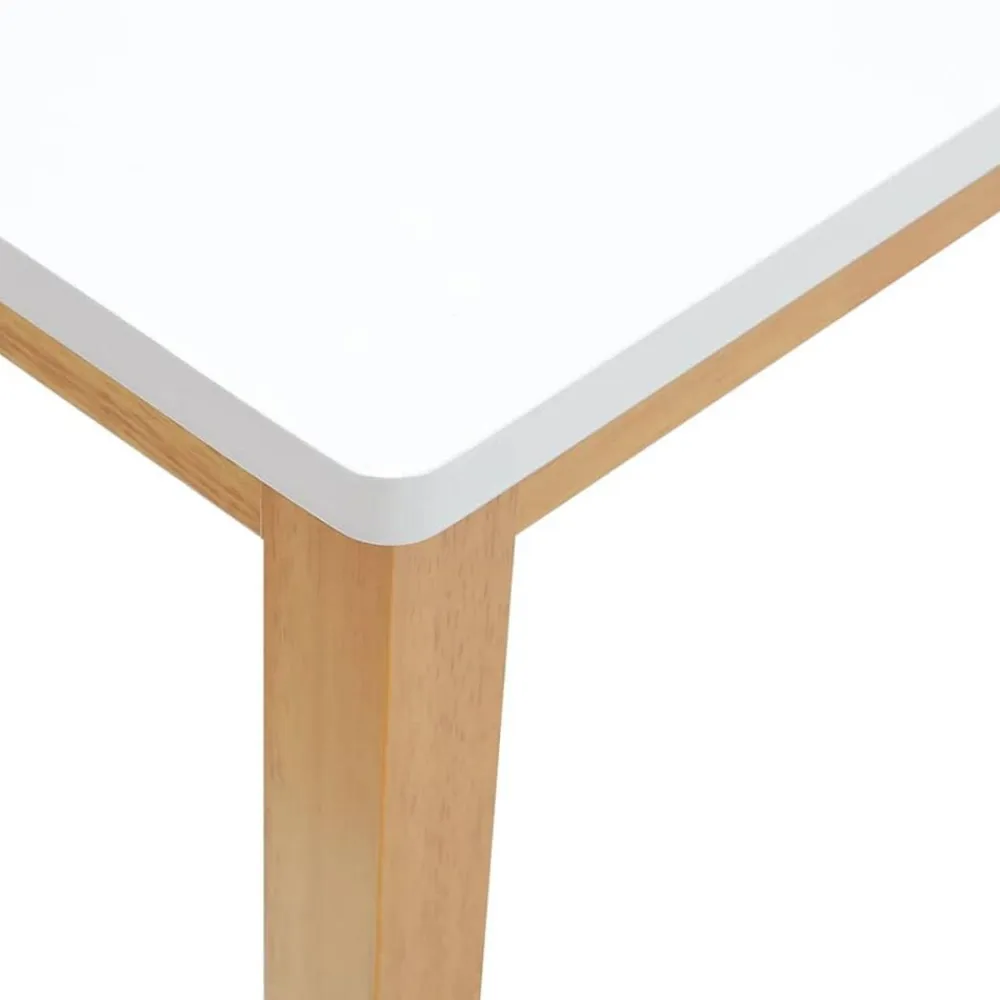 vidaXL Banco 90 cm Madera Maciza Caucho Natural y blanco Clearance
