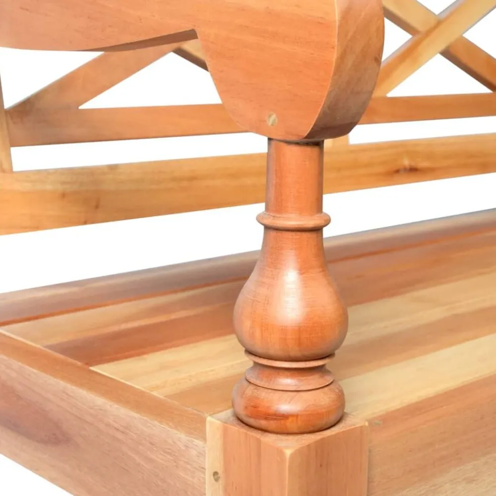 vidaXL Banco Batavia de madera maciza de caoba marrón 98 cm Marrón claro Outlet