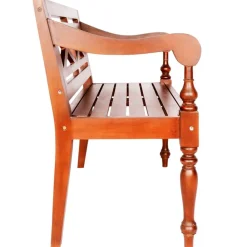 vidaXL Bancos-Banco Batavia madera maciza de caoba marrón oscuro 98 cm