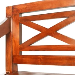 vidaXL Bancos-Banco Batavia madera maciza de caoba marrón oscuro 98 cm