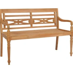 vidaXL Banco Batavia teca 120 cm Marr&oacute;n