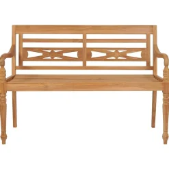 vidaXL Banco Batavia teca 120 cm Marr&oacute;n