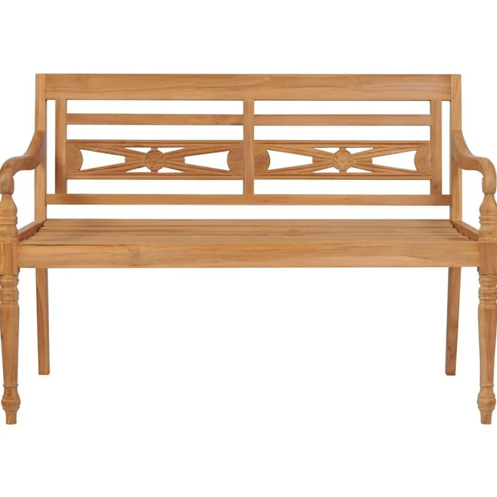 vidaXL Banco Batavia teca 120 cm Marrón