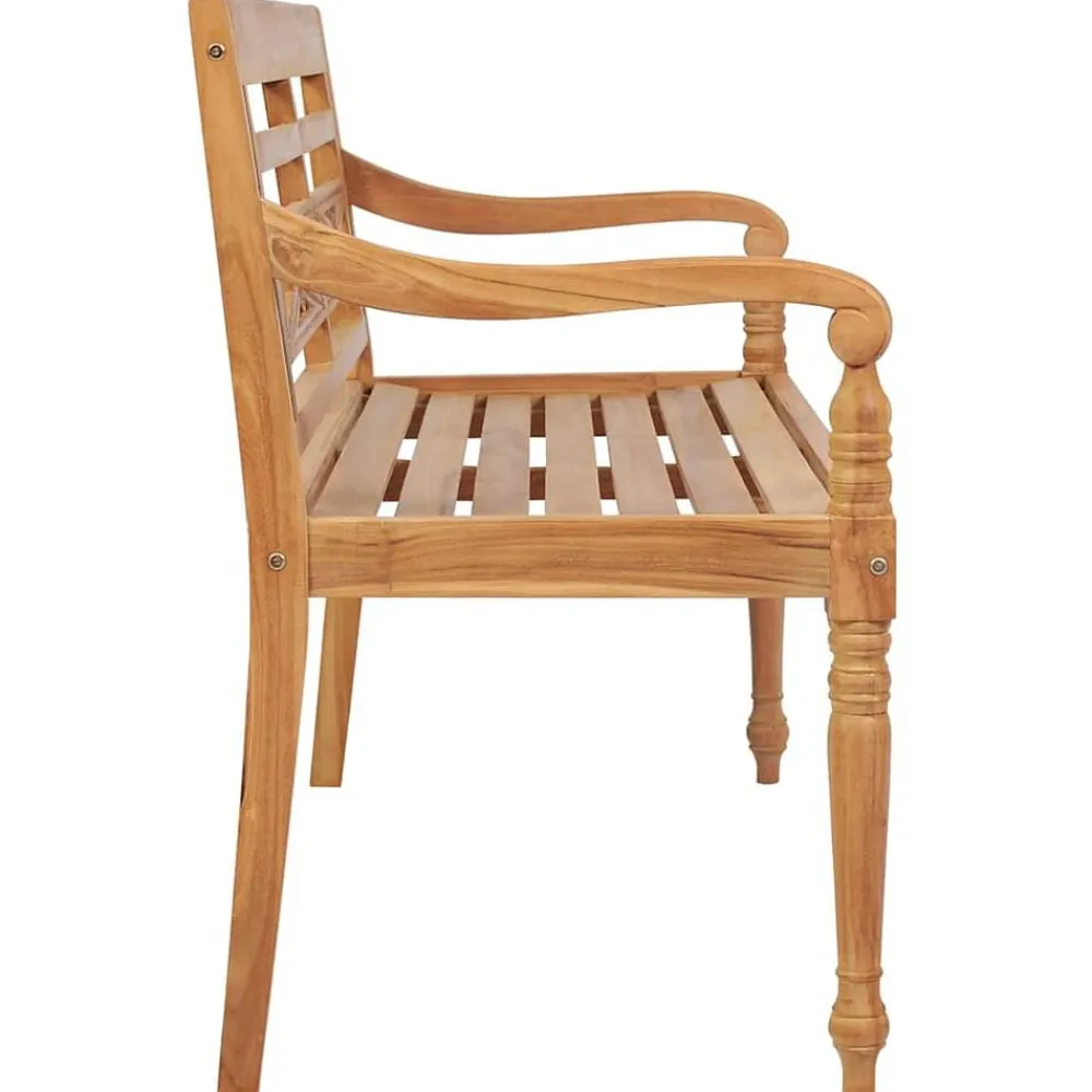 vidaXL Banco Batavia teca 120 cm Marrón