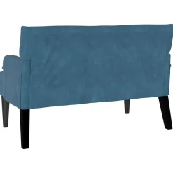 vidaXL Banco Chesterfield 112 x 65,5 x 75 cm Terciopelo Azul New