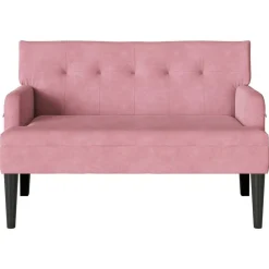 vidaXL Banco Chesterfield 112 x 65,5 x 75 cm Terciopelo Rosa Discount