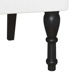 vidaXL Banco Chesterfield 119,5 x 64,5 x 75 cm Cuero sintético White Clearance