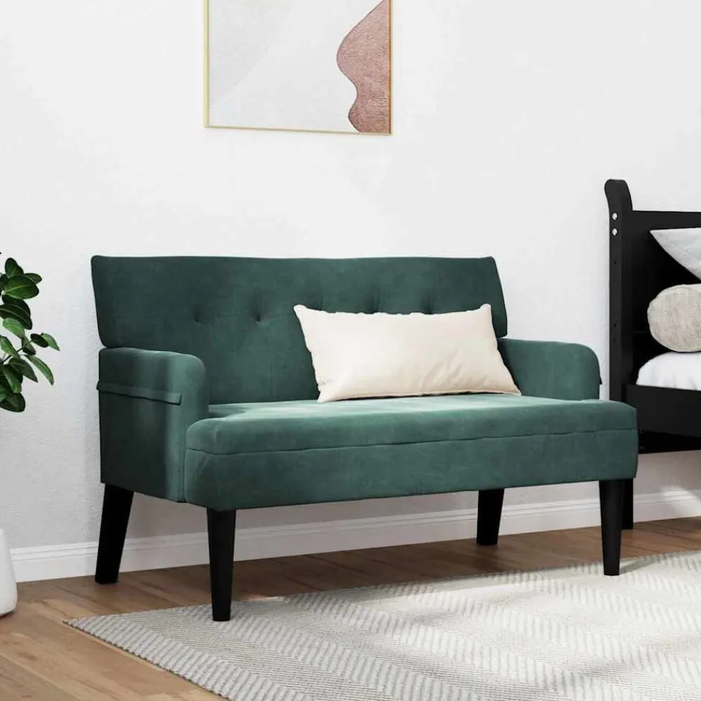 vidaXL Bancos-Banco Chesterfield 112 x 65,5 x 75 cm Terciopelo